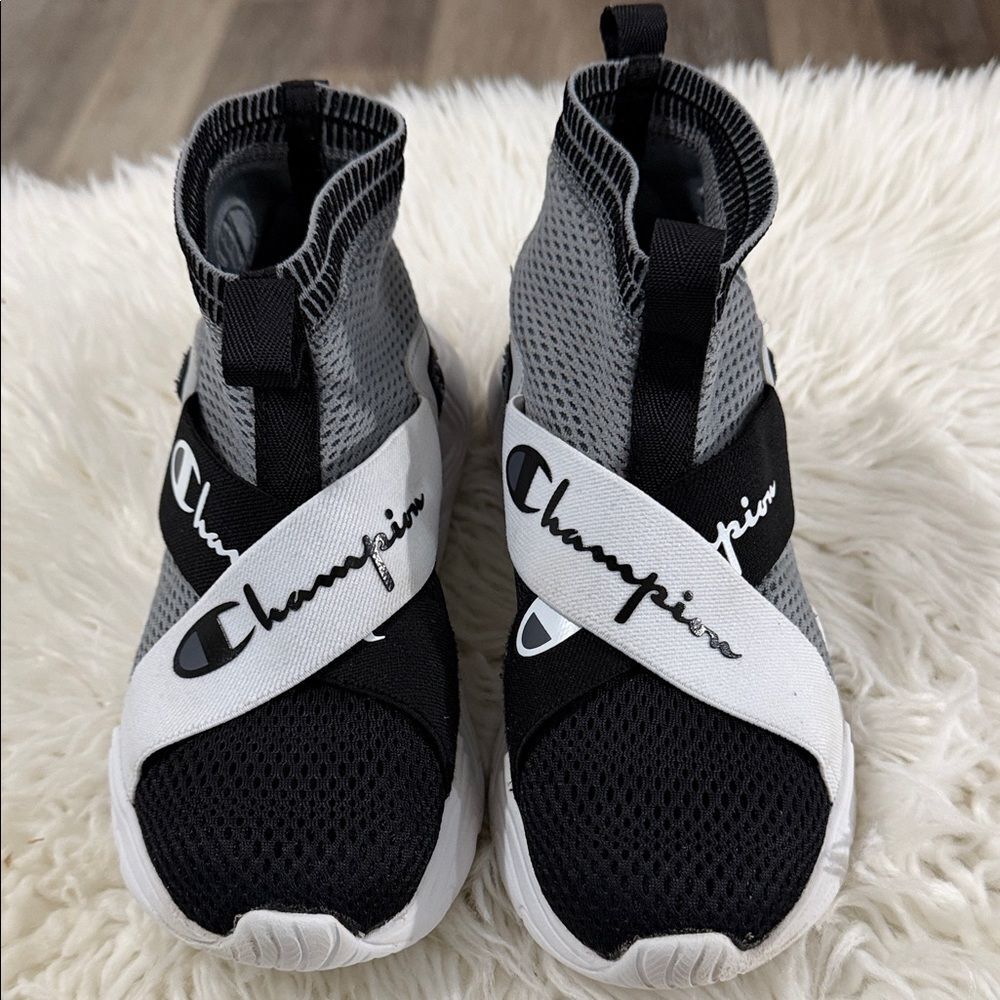 Champion Kids Black and Gray High-Top Sneakers
